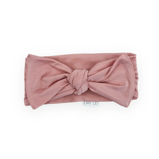 Bamboo Adjustable Headband Bow - Blush