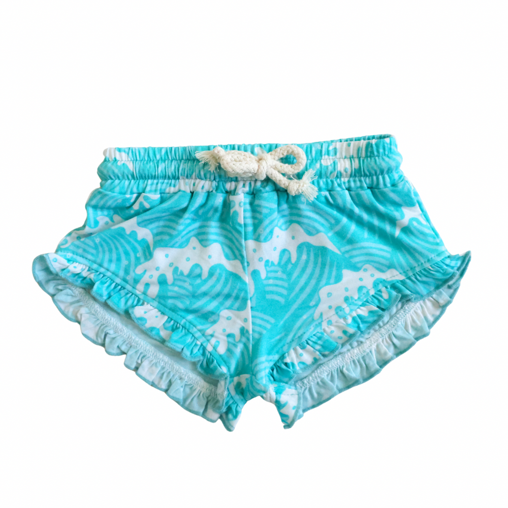 Waves Little Surfer Girl Ruffle Shorts