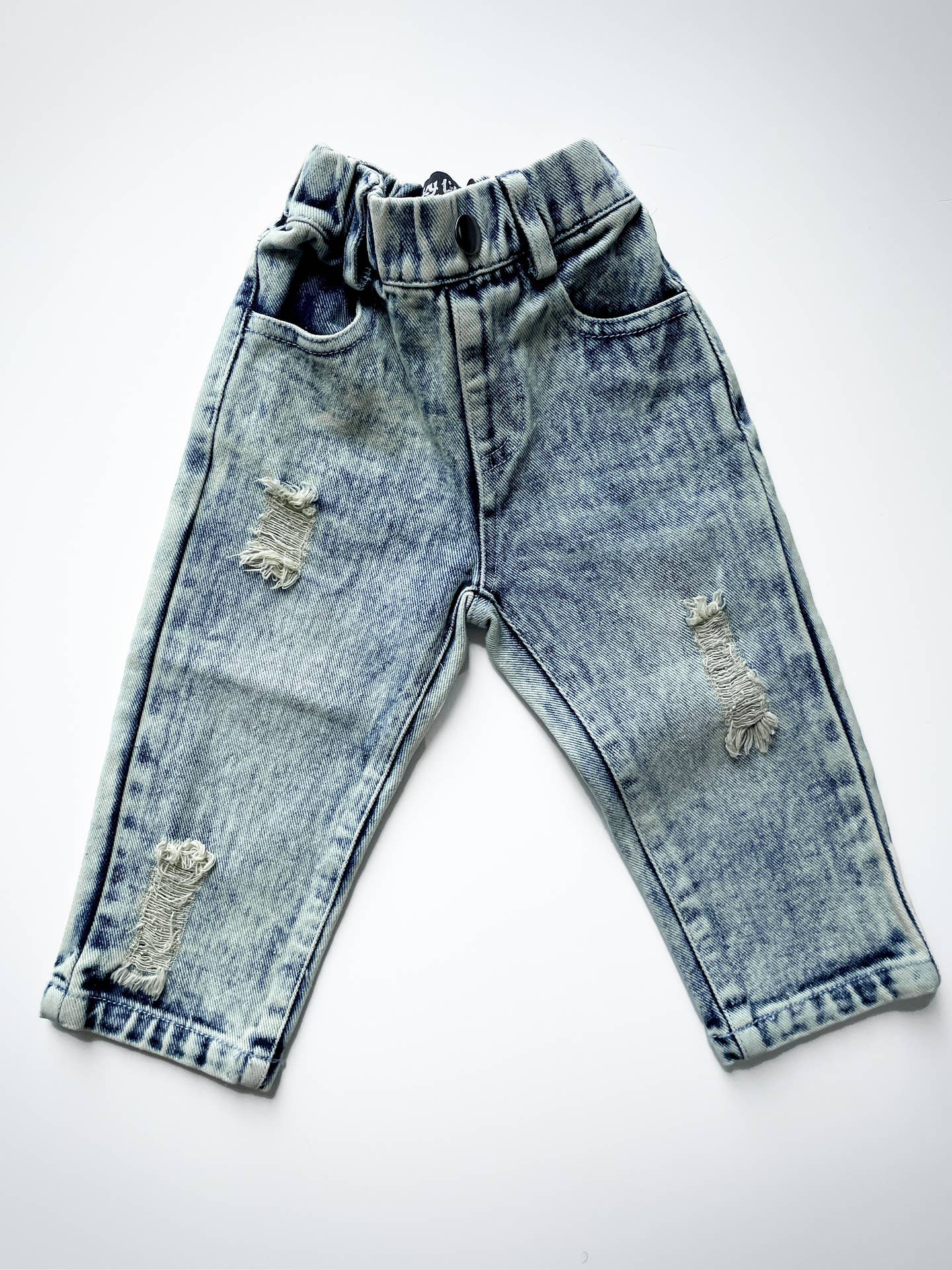 Relaxed Straight Light Acid Wash Denim Jeans