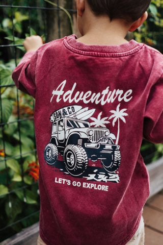 Adventure Seeker Acid Wash Long Sleeve Tee