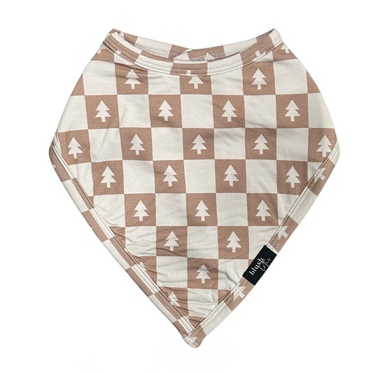 Bandana Bib - Pine Checker Bamboo Christmas