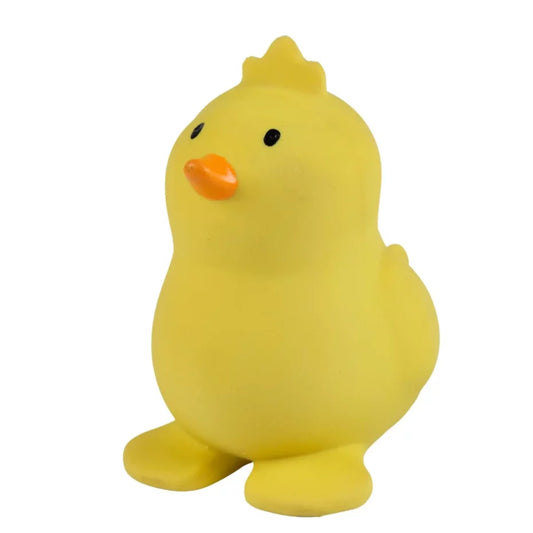 Chick Natural Organic Rubber Teether, Rattle & Bath Toy