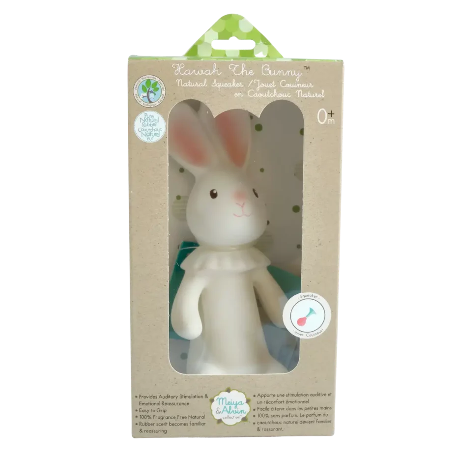 Havah the Bunny Organic Natural Rubber Squeaker Toy