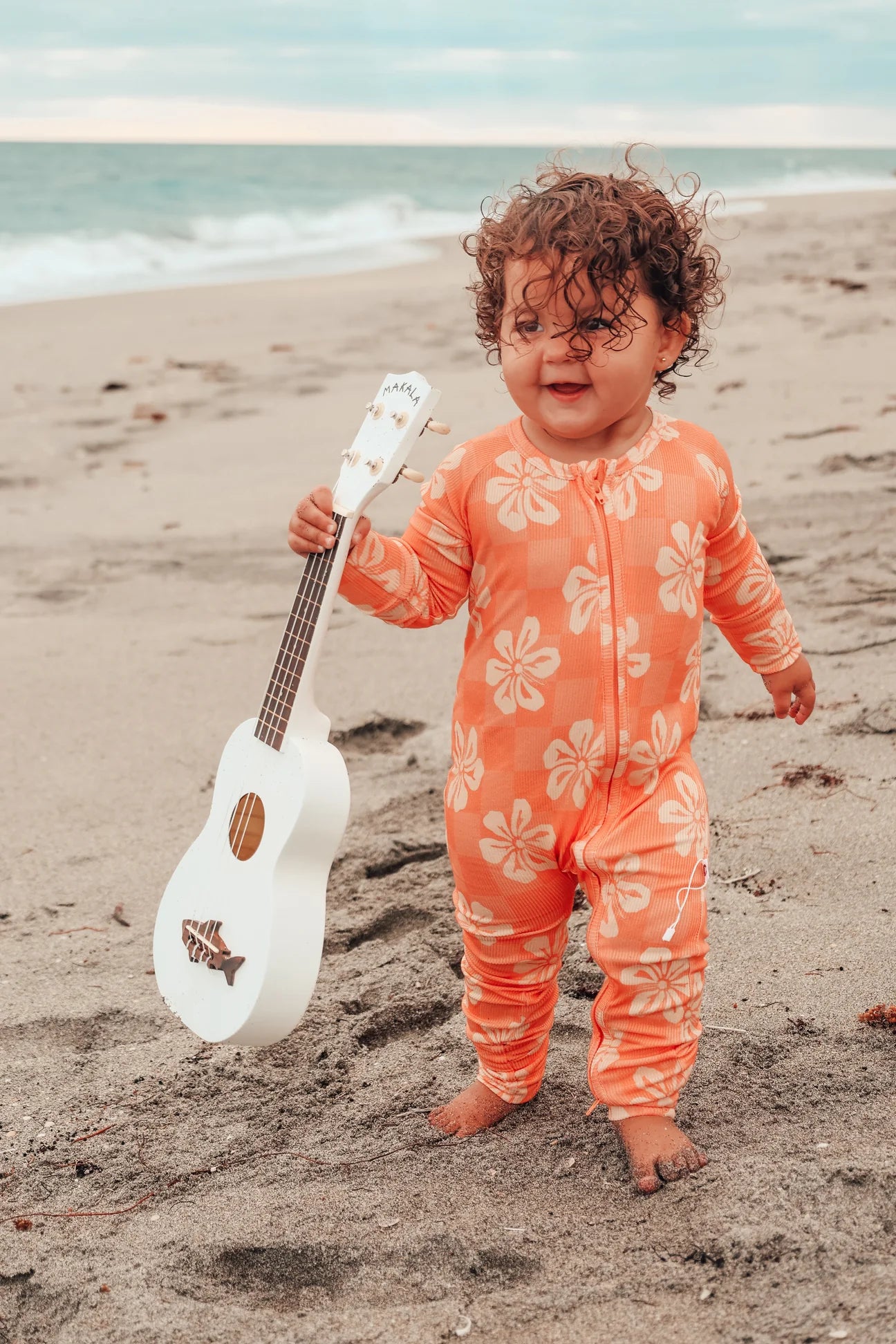 Hibiscus Ribbed Bamboo PJ Romper - Pink