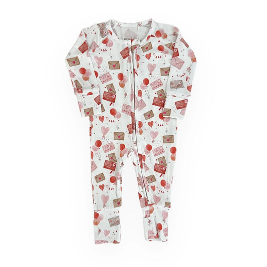 Valentine's Day Bamboo Convertible Baby Romper Pajama