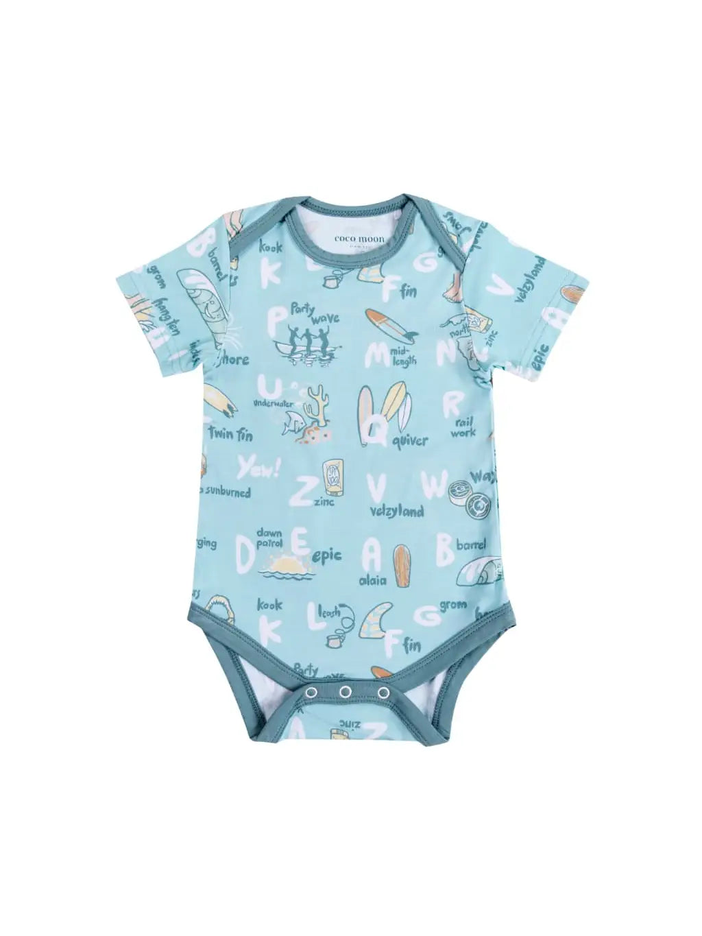 Surfing Alphabet Bamboo Onesie